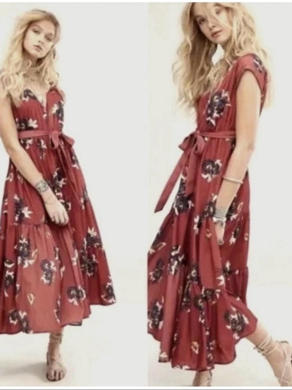 Free People All I Got Floral Maxi Dress Sz 0